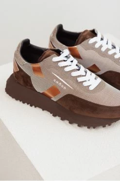 Goedkope Ghoud winkel 43 Sneakers Ghoud SOLW FG01 STAR_ONE LOW FLOCK/GLITT CHOCOLATE Brown